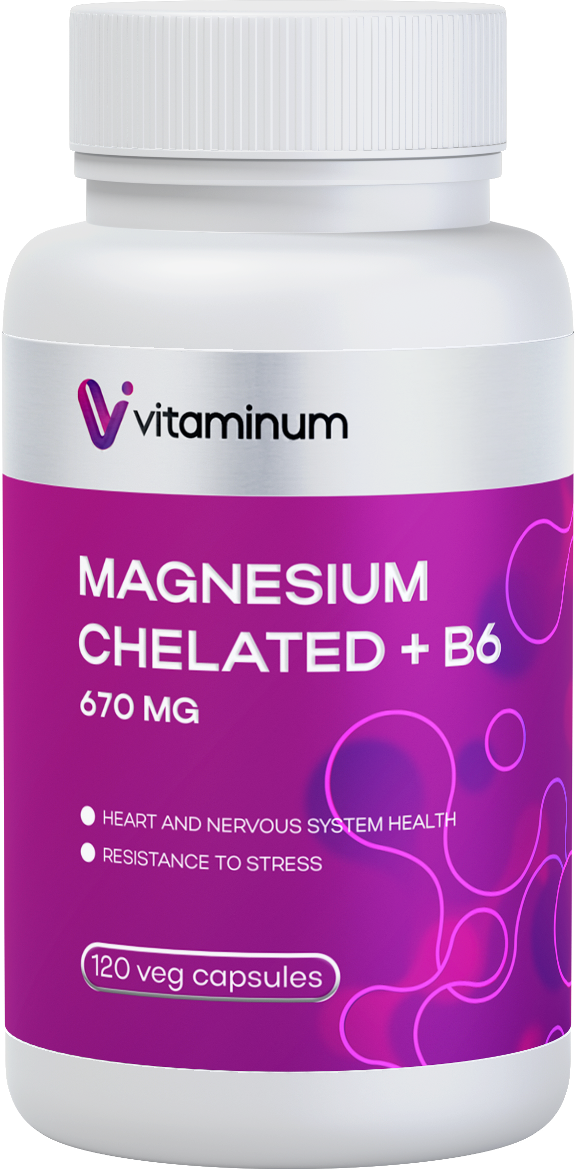  Vitaminum МАГНИЙ ХЕЛАТ + витамин В6 (670 MG) 120 капсул 800 мг  в Тамбове